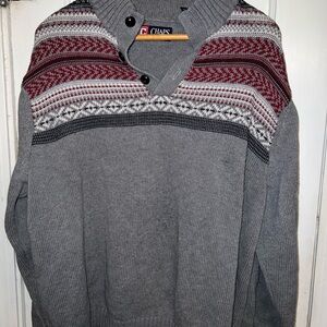 CHAPS Gray and Red Men's Sweater